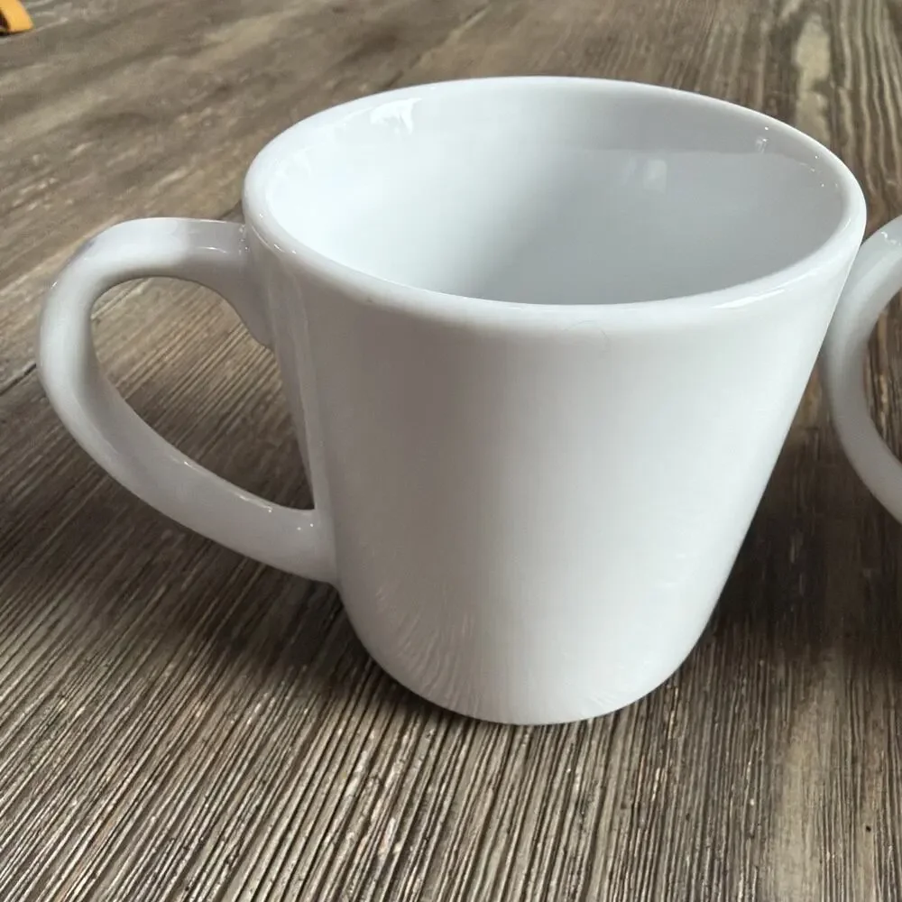 Crate & Barrel Coffee tea Mug LOT OF 3 Classic White Porcelain Made in Poland